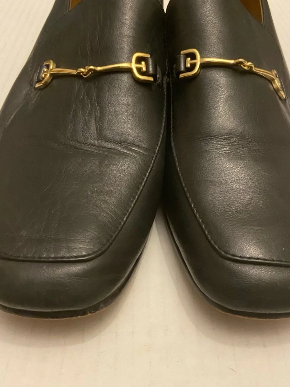 Sam Edelman Dark Navy Almond Toe Horse Leather Bit Loafer Shoes Size 8. - Picture 2 of 14